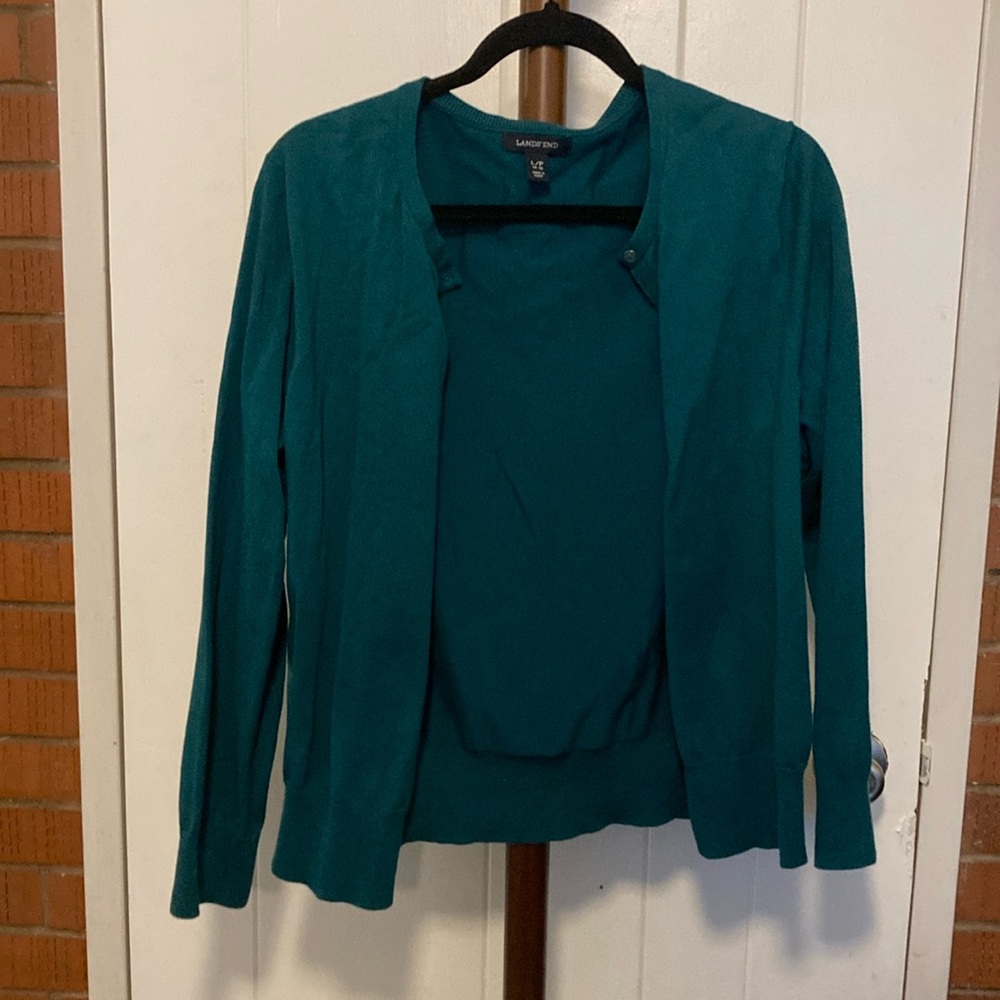 Lands’ End Teal Cardigan
